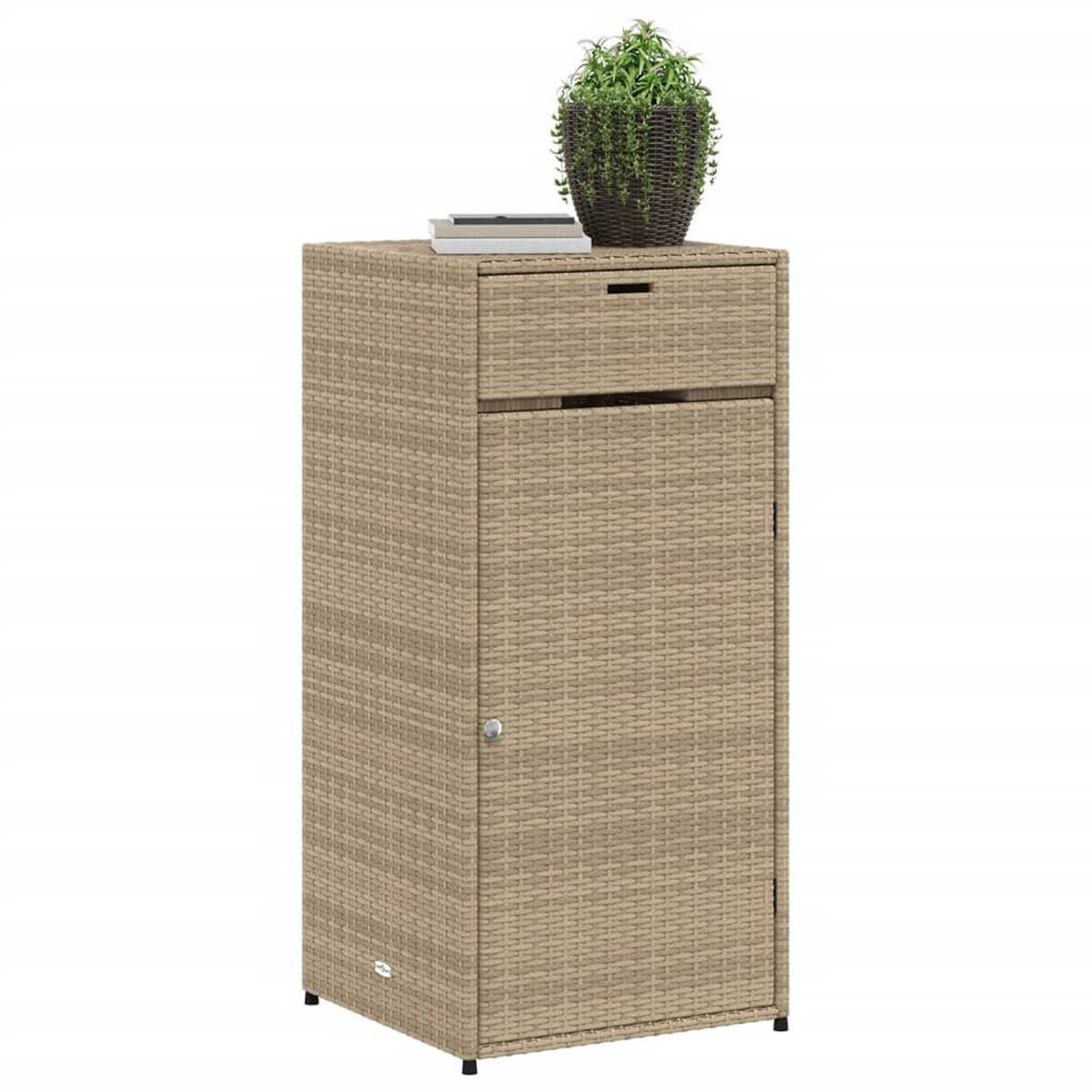 GARTENSCHRANK Beige 55x55x111 cm Poly Rattan - Beige, Kunststoff (55/111/55cm) - furnicato