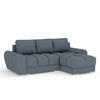 ECKSOFA MIT SCHLAFFUNKTION Peebles Denimblau Webstoff - Chromfarben/Dunkelblau, Holz/Holzwerkstoff (256/175cm) - Maison de Reve