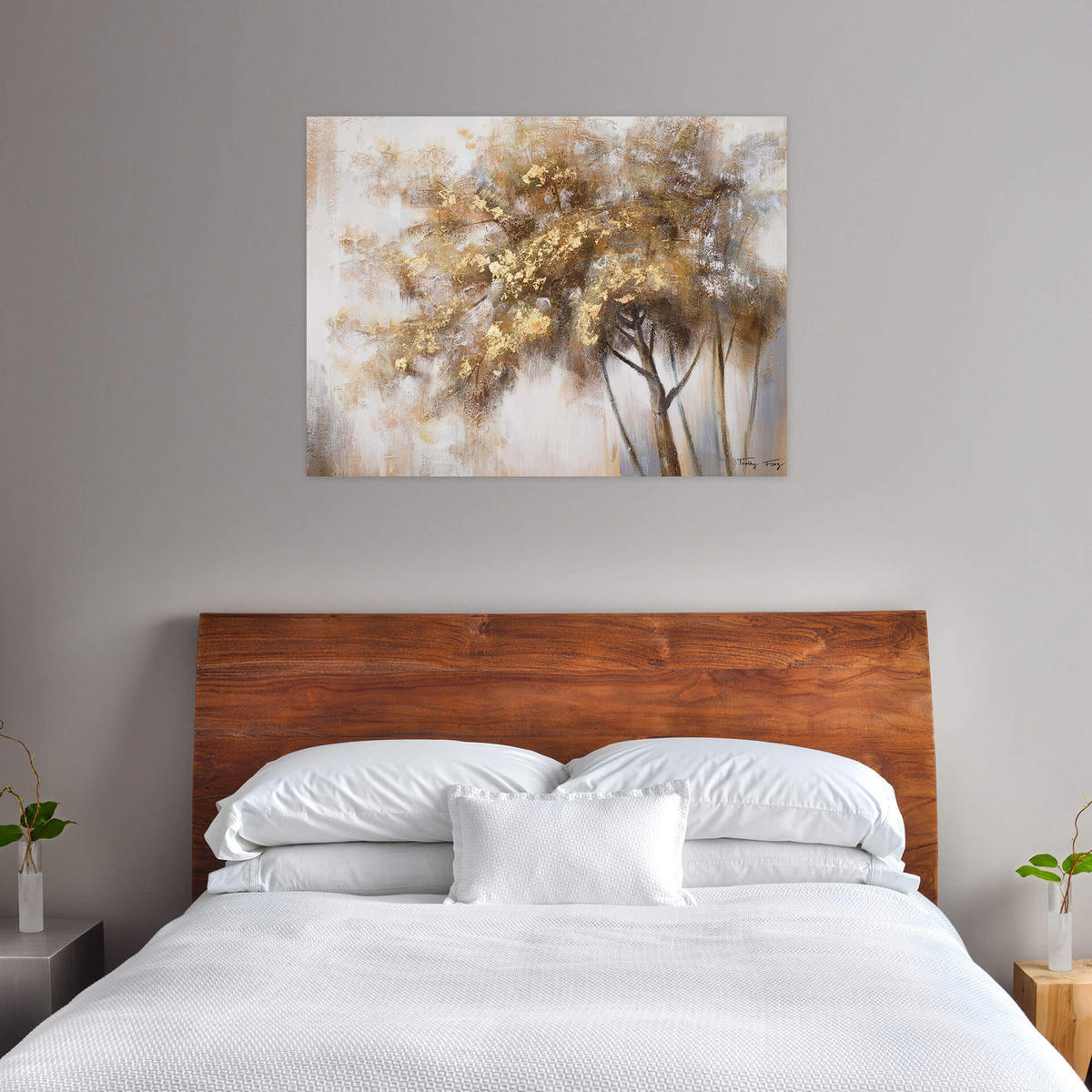 ÖLGEMÄLDE 100/75 cm - Beige/Braun, Holz/Textil (1.62/75cm) - KUNSTLOFT