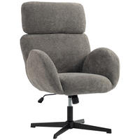 SCHREIBTISCHSTUHL Samt (100% Polyester) Grau - Schwarz/Grau, Textil/Metall (67/113/68cm) - HOMCOM