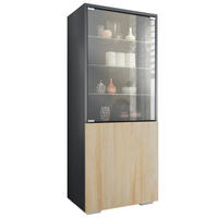 VITRINE Granada Eiche sägerau - Eiche San Remo, Holzwerkstoff (50/122.5/34.5cm) - Vladon
