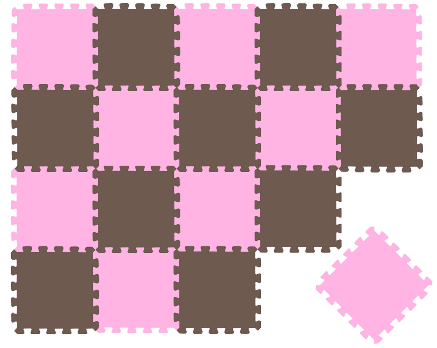 SPIELMATTE ab Null - 180/90/1 cm Puzzlematte Pink - Multicolor, Kunststoff (30/30cm) - Littletom