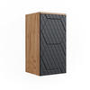 BADSCHRANK Irma Anthrazit gestreift 30 x 59 cm 2 Fächer, Badezimmer - Hellbraun/Dunkelgrau, Holzwerkstoff (30/59/24cm) - Vicco