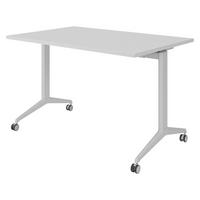 SEMINARTISCH klappbar & fahrbar 80/120/75 cm in Grau/Silberfarben - Silberfarben/Grau, Holzwerkstoff (80/120/75cm) - bümö