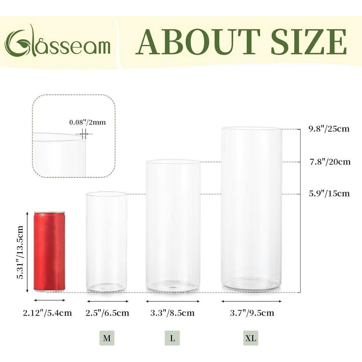 WINDLICHT Glas Set 2-teilig M+L+XL - Transparent, Glas (9.5cm)