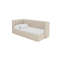 EINZELLBETT Jugendbett mit Bettkasten und Matratze H3/H4, Rechts - HUGY 100x200 Beige - Naturfarben, Holzwerkstoff/Textil (100/200cm) - ALTDECOR