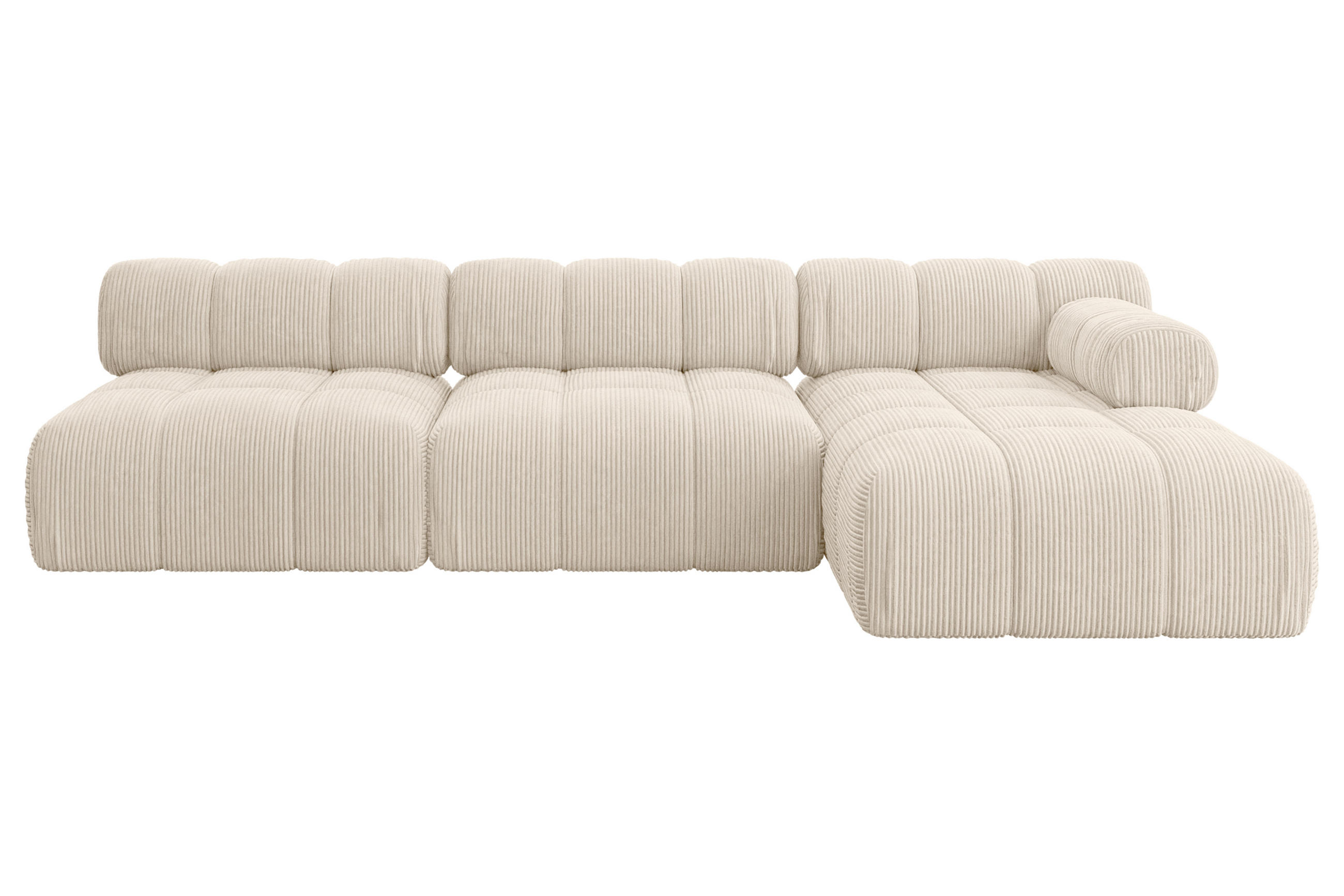 ECKSOFA modulares Sofa Razon-L2 - 285x160x70 cm Beige Cord - Beige, Holzwerkstoff/Textil (285/160cm) - ALTDECOR