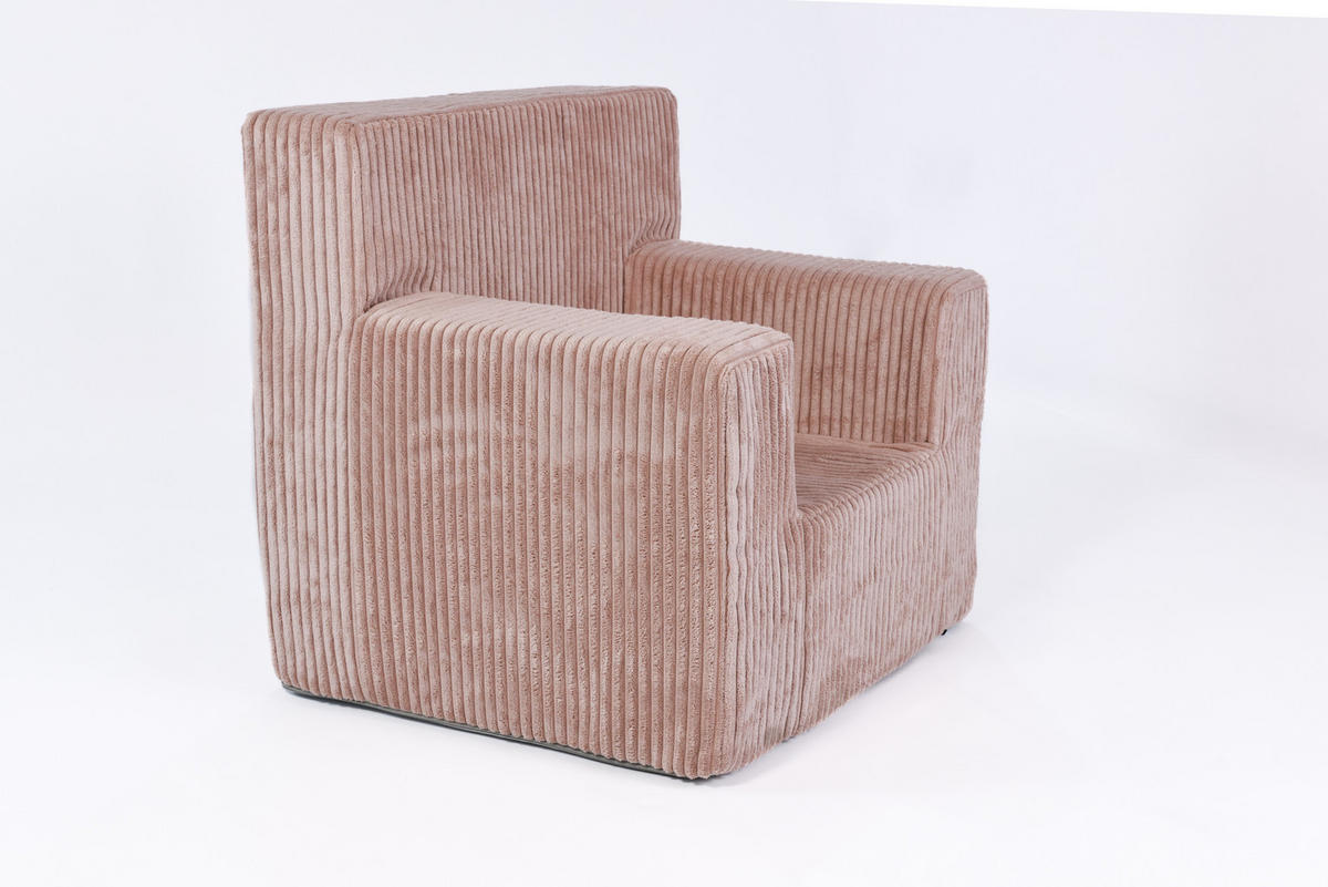 KINDERSESSEL aus Kuschel-Cord in Altrosa - Altrosa, Textil (51/47/33cm) - Fortisline