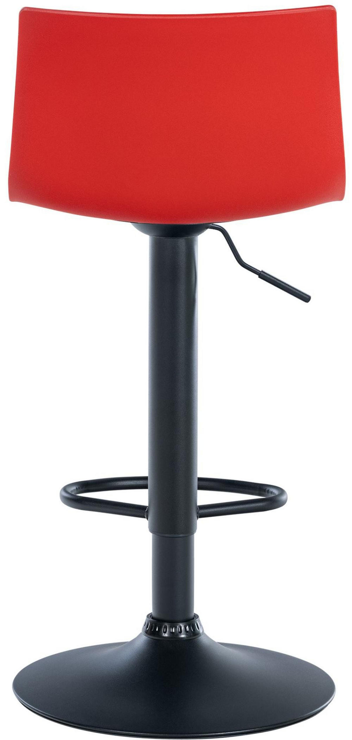 BARHOCKER 2er Set Kunststoff rot - Rot/Schwarz, Kunststoff/Textil (39/84/36cm) - CLP