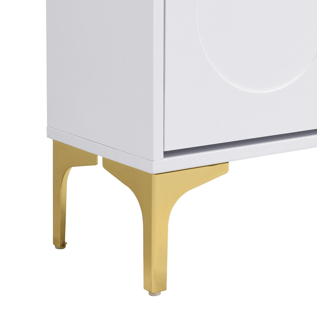 SCHUHSCHRANK aus MDF 63x24x120cm in Weiß mit goldfarbenen Metallbeinen - Weiß, Holzwerkstoff (63/120/24cm) - Modfu