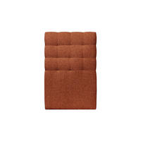 KOPFTEIL gepolstert - Gesteppt – Terrakotta-Bouclé-Stoff - 90 cm - Beige/Terra cotta, Holz (90/120/10cm) - Sommeil de Plomb