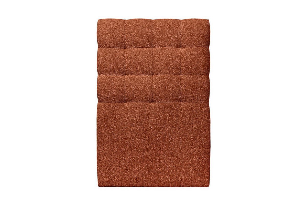 KOPFTEIL gepolstert - Gesteppt – Terrakotta-Bouclé-Stoff - 90 cm - Beige/Terra cotta, Holz (90/120/10cm) - Sommeil de Plomb