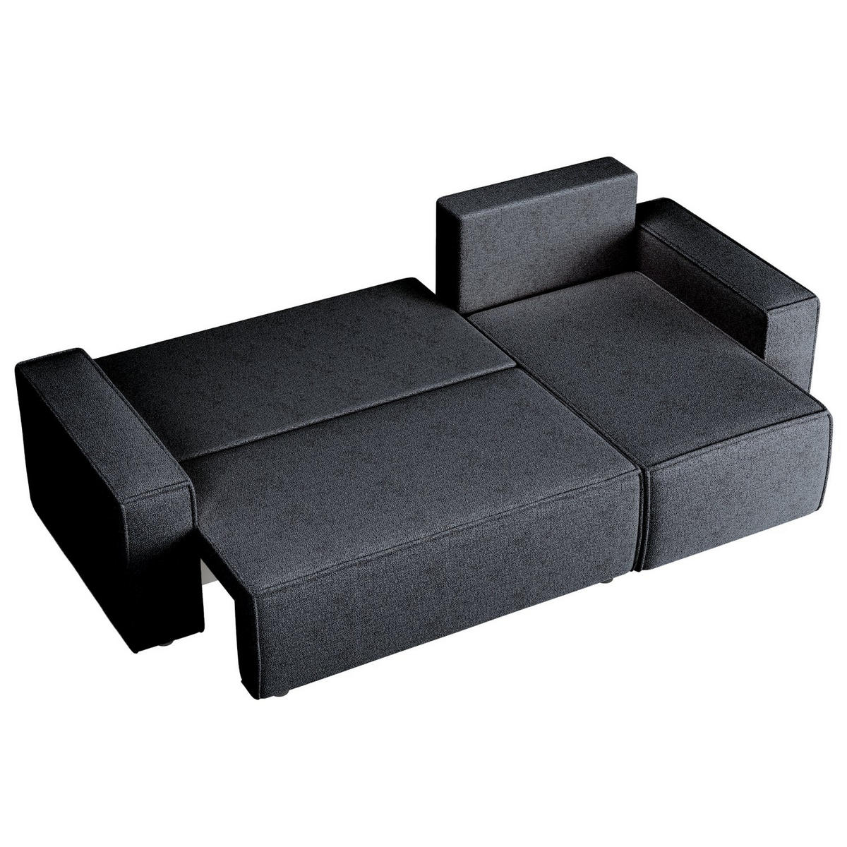 ECKSOFA Copertino Grau beidseitig montierbar - Schwarz/Grau, Kunststoff/Textil (244/145cm) - Selsey