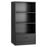 BÜCHERSCHRANK Schwarz - Schwarz, Holz (38/120/60cm) - COSTWAY