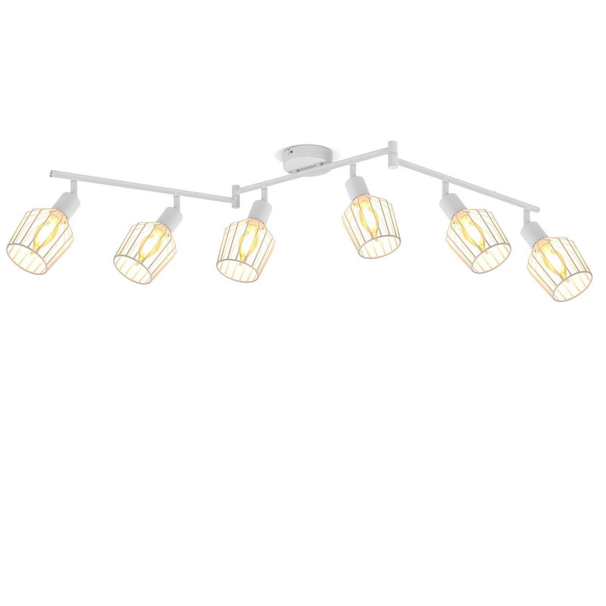 STRAHLER Ehrgeiz 6-flammig 122/20/10 cm - Weiß, Metall (122/20/10cm) - ZMH