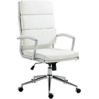 BÜROSTUHL Cyron Kunstleder weiß - Chromfarben/Weiß, Metall (61/115/65cm) - TPFLiving