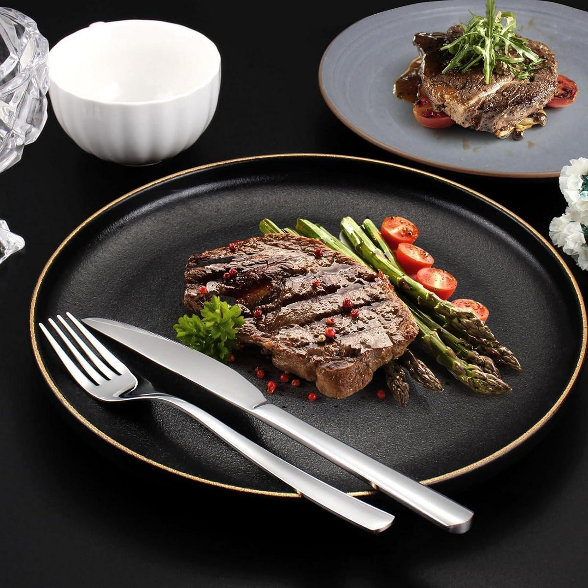BESTECKSET 30-teilig für 6 Personen Edelstahl spülmaschinenfest silber - Silberfarben, Metall