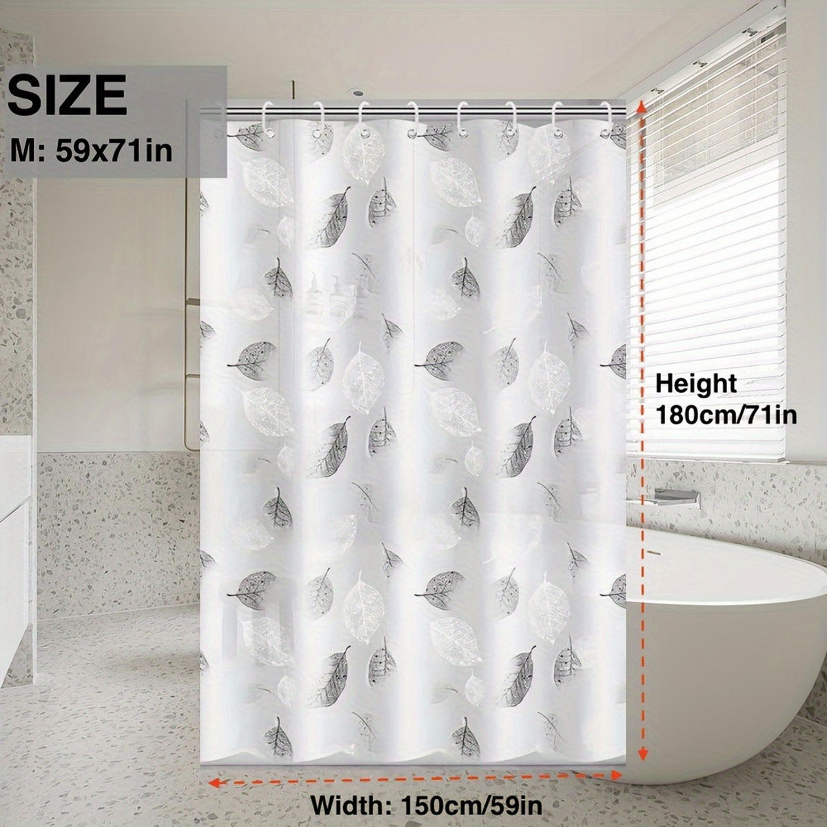 DUSCHVORHANG Blätter dekorativ 150 x 180 cm für Zuhause - Multicolor, Kunststoff (150/180cm) - MCBOSON