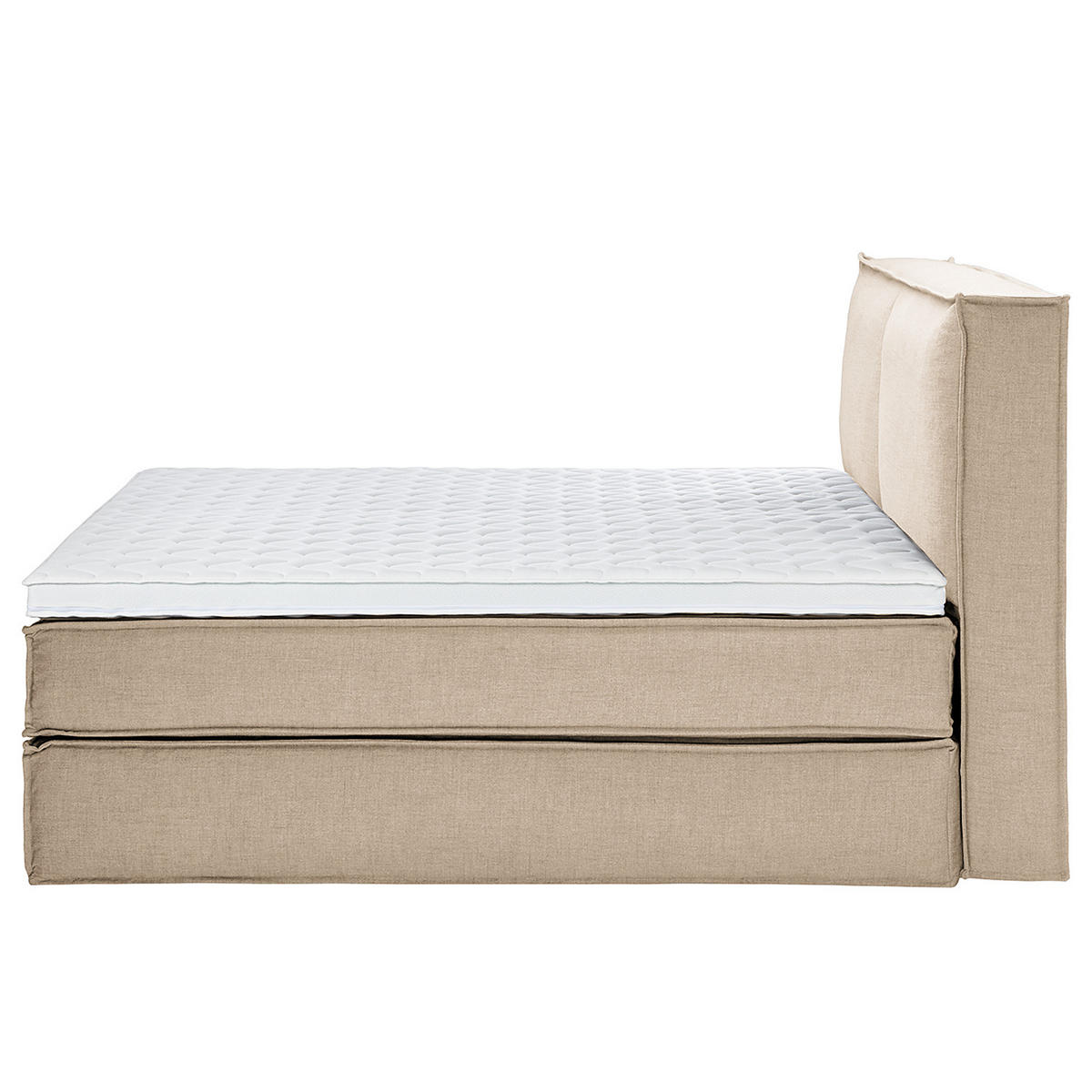BOXSPRINGBETT mit Kopfteil - Premium - Beige, Textil (200/200cm) - home24