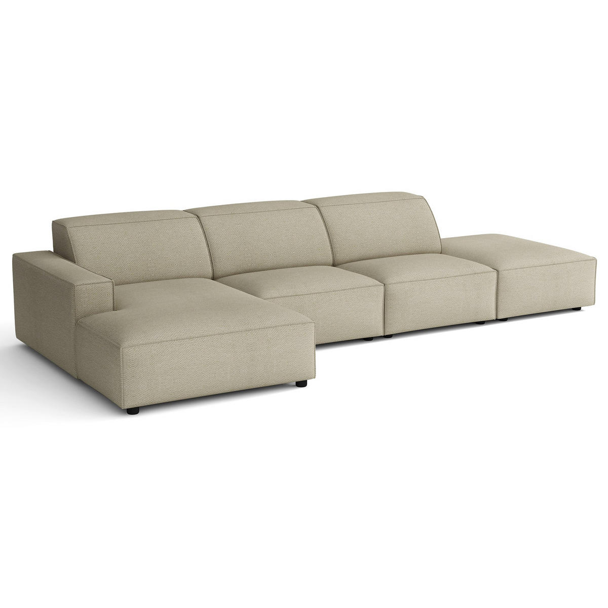 ROHOVÁ pohovka Sellmo, 344 cm - čierna/taupe, textil/plast (350/166cm) - Selsey