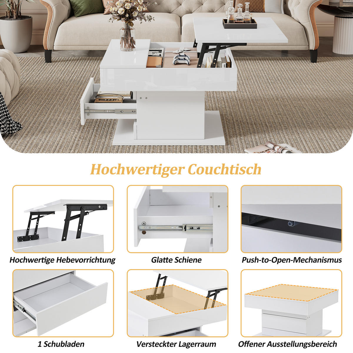 COUCHTISCH Weiß - Weiß, Holzwerkstoff (70/70/45cm)