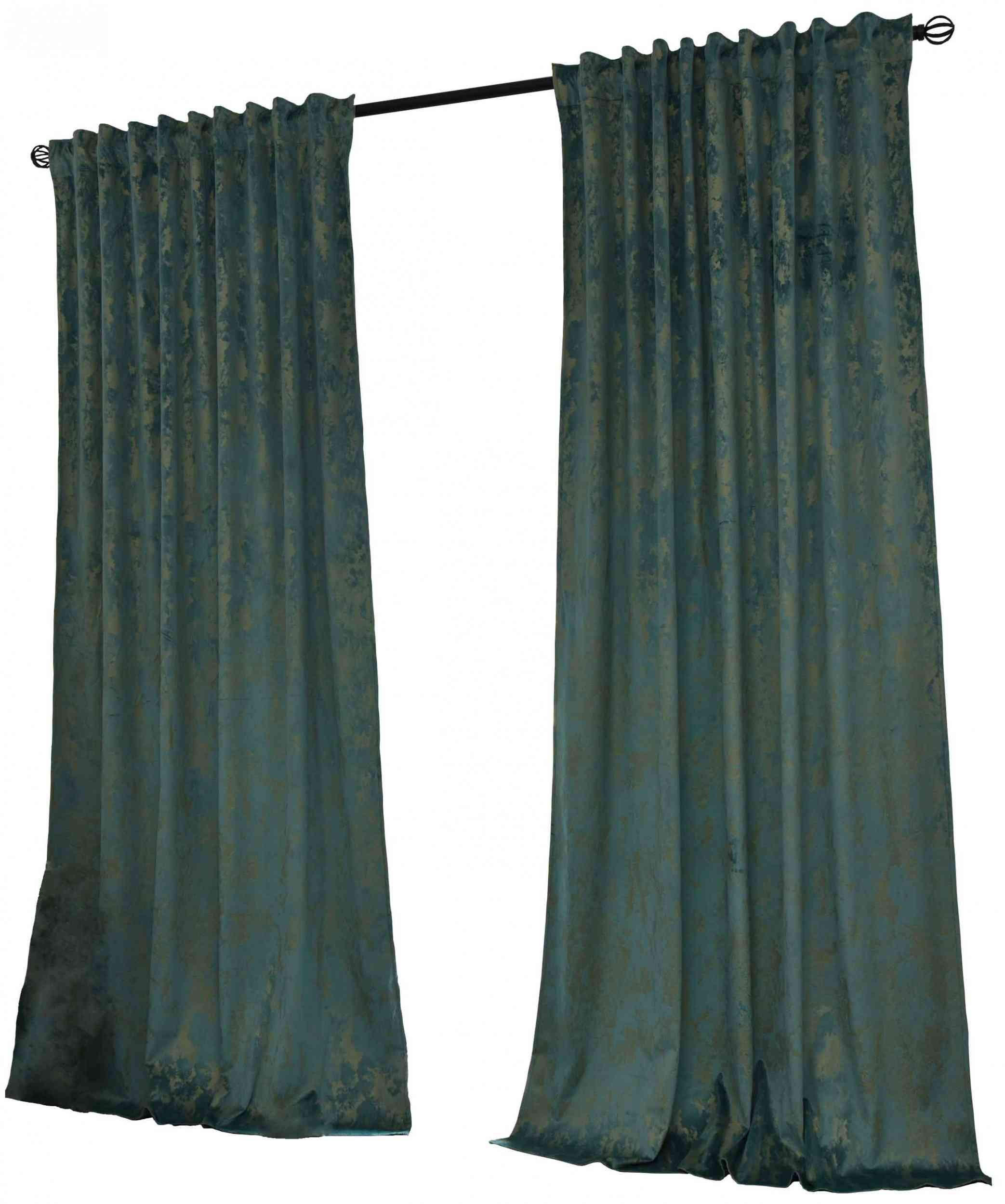 VORHANG 2ER SET MILANO STAR HxB 245x140 cm Grün Gold - Türkis, Textil (140/245cm) - Gardinenbox