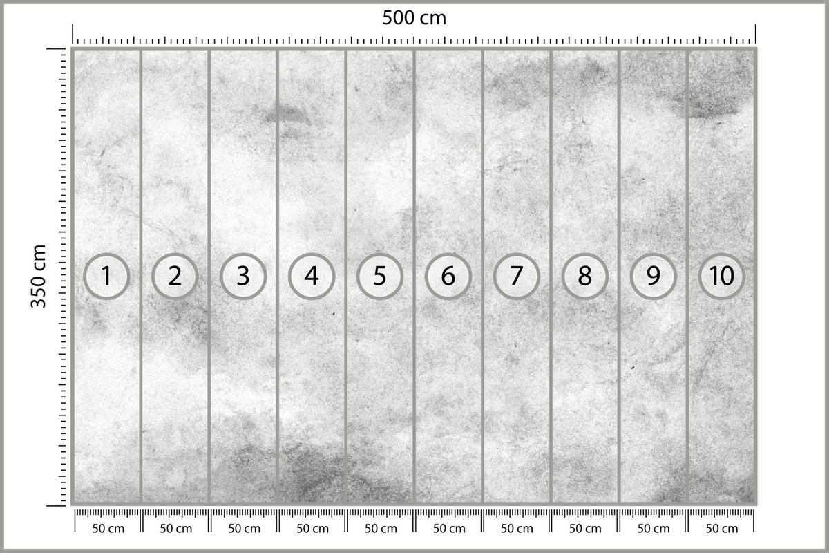 FOTOTAPETE für Wohnzimmer Grauer Beton Minimalismus Loft 500x350 - Weiß/Grau, Papier (500/350cm) - Muralo