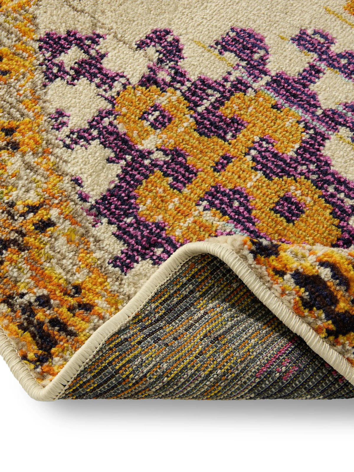 TEPPICH Casa Multicolor/Beige ø 120 cm rund - Multicolor, Textil (120/120cm) - benuta Nest