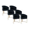 STUHL mit Armlehnen 6er-Set - Samt & Metall - Schwarz und Goldfarben - JOSETHE - Schwarz, Textil (52.5/82.5/59.5cm) - Pascal Morabito