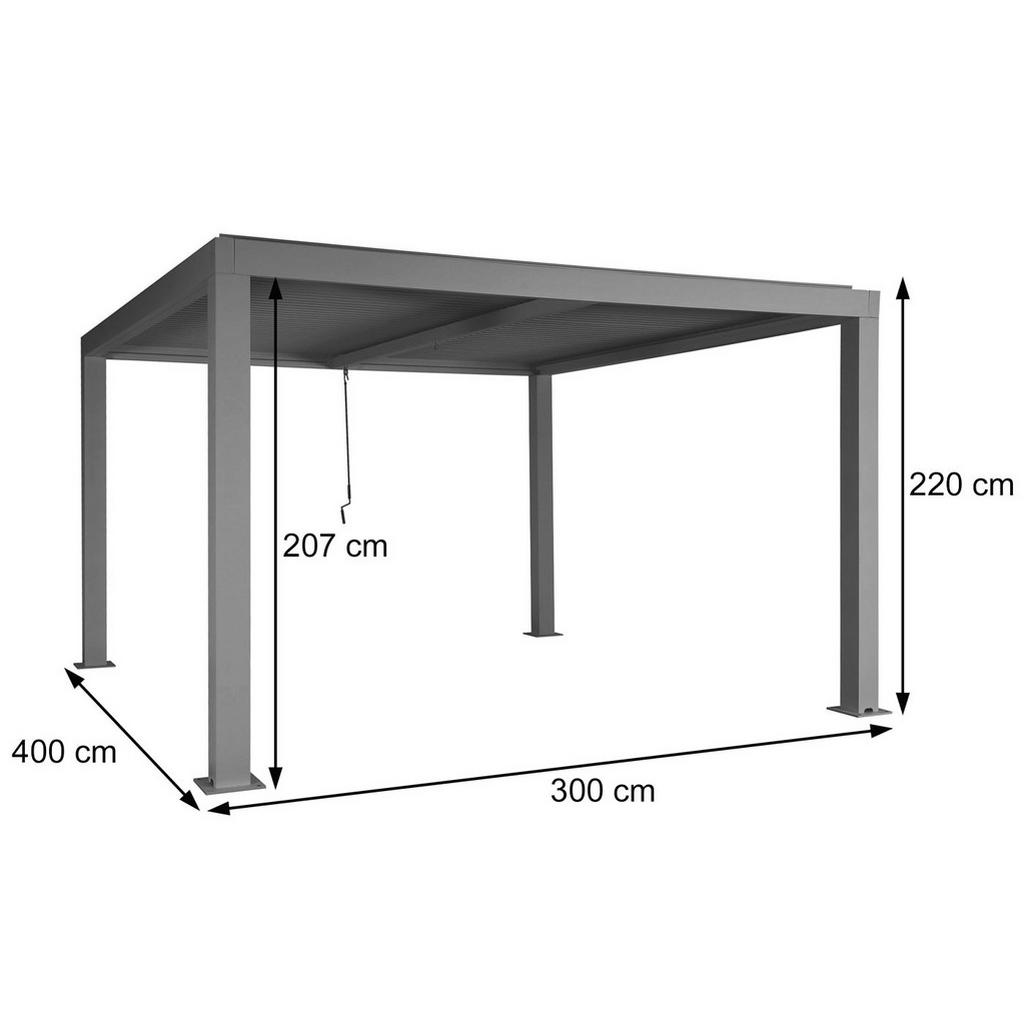 Thumbnail - MCW Pergola, Anthrazit, Metall, 400x220x300 cm, Sonnen- & Sichtschutz, Pavillons & Pergolas