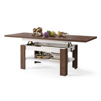 COUCHTISCH rechteckig Eiche dunkel - Weiß ausziehbar höhenverstellbar - Braun/Weiß, Holzwerkstoff (65/130/58cm) - designimpex
