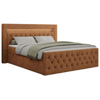 BOXBETT GOLD-9 LED 140/200 Orange Struktur - H4 - Orange, Holz/Textil (140/200cm) - MKS