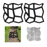 2XGEHWEGFORM - Schwarz, Kunststoff (42/4/42cm) - Relaxdays