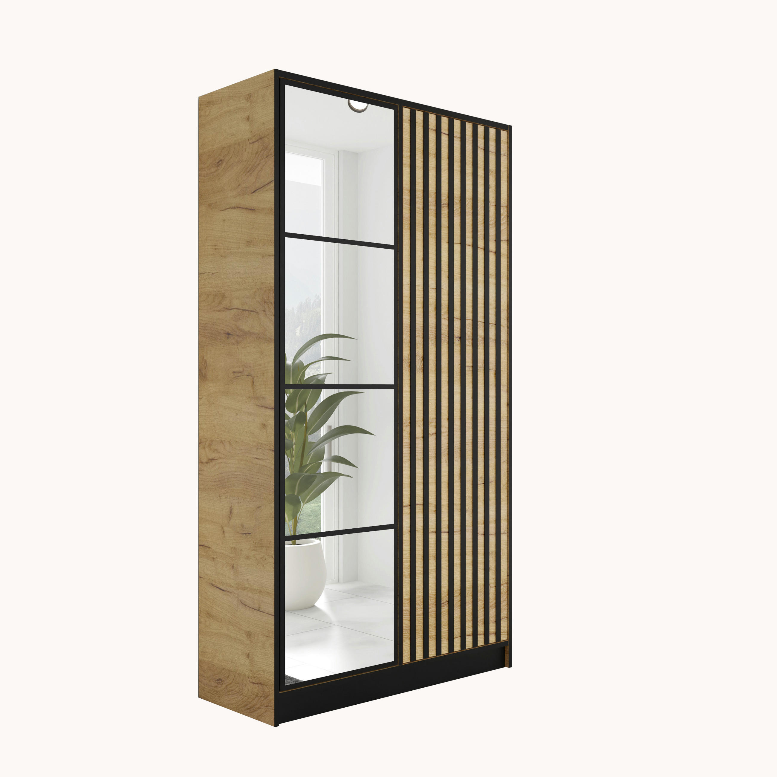 KLEIDERSCHRANK EDEN 2-Türen v3 - 105x205x39 cm - Eiche Craft Gold - Honigeiche, Holzwerkstoff (105/205/39cm) - Kier Furniture