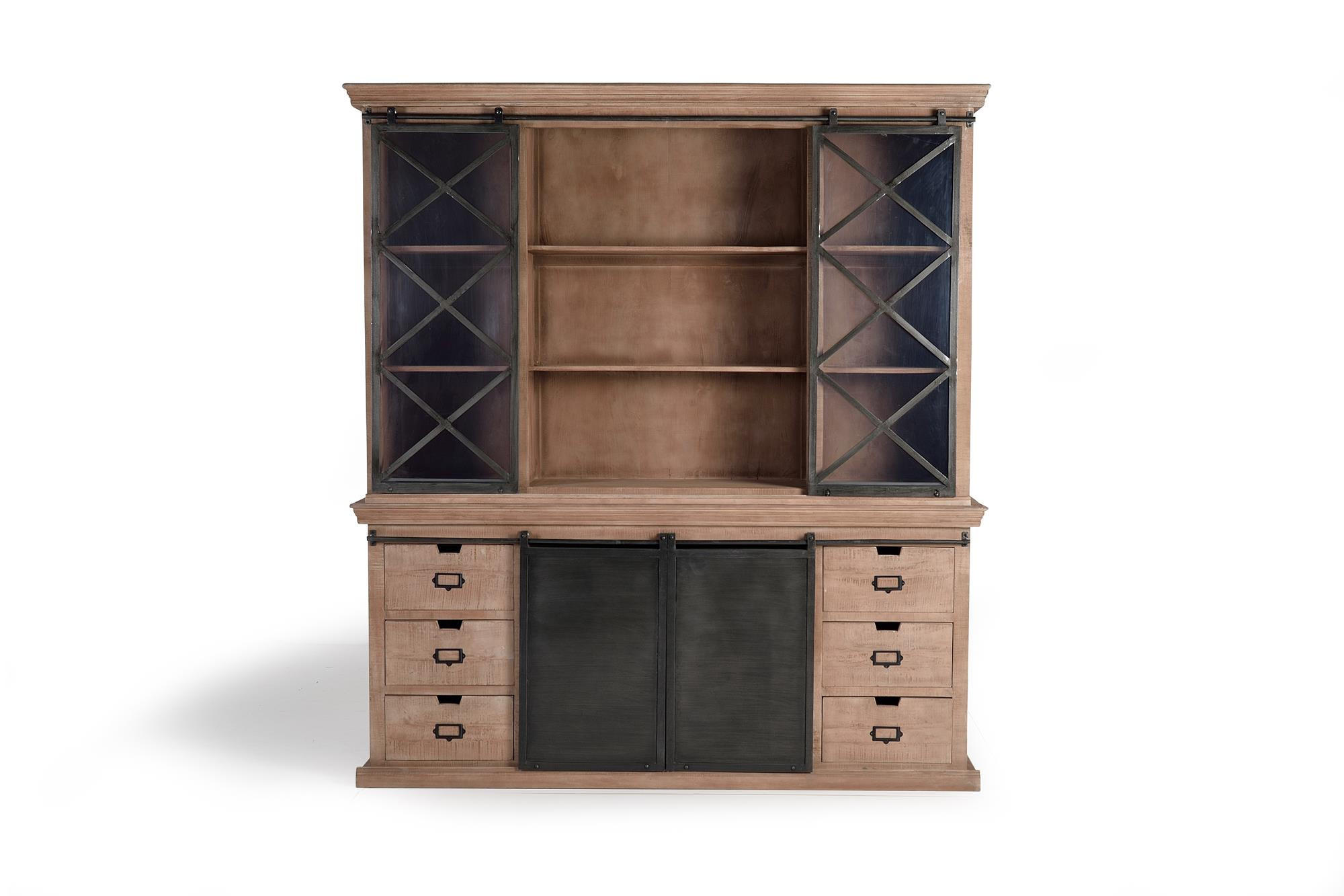 BUFFETSCHRANK aus Mangoholz und Metall - Braun, Holz (53/220/20cm) - Giner y Colomer