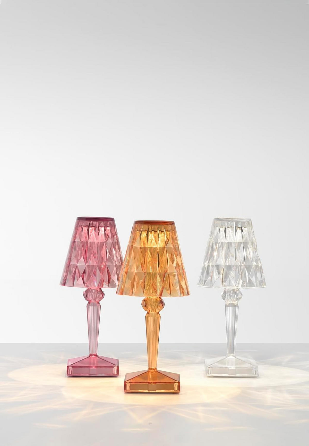 TISCHLEUCHTE Bernstein Diamant Akku Dimmbar - Orange, Kunststoff (12/26/12cm) - Authentics