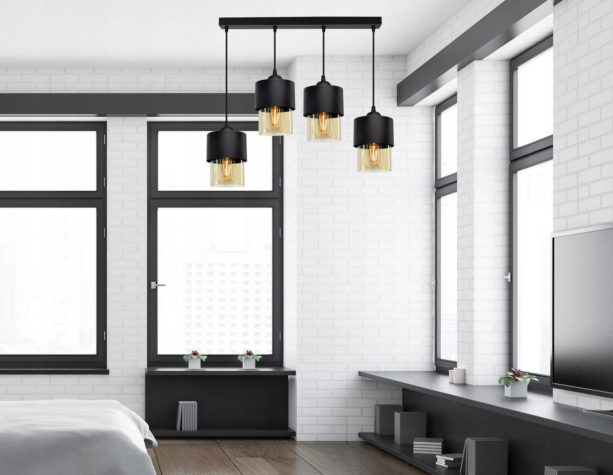 PENDELLEUCHTE Hege - Transparent/Schwarz, Glas/Metall (12/65/80cm) - kiki design
