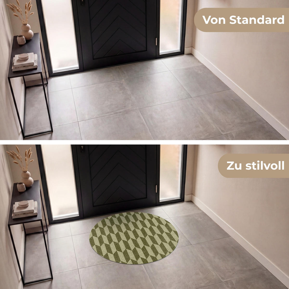 ROHOŽKA Vzor - abstraktní - zelená - letadla 90x90 cm - olivově zelená, textil/umělá hmota (90/0.4cm) - MuchoWow