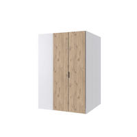 KLEIDERSCHRANK Norderney in Viking Oak und Weiß – begehbarer Eckkleiderschrank 120cm Tiefe - Braun, Holzwerkstoff (135/197/97cm)
