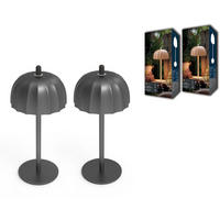 LED-TISCHLEUCHTE Umbrella schwarz 21cm Metall 2er-Set - Schwarz, Metall (10/10/21cm) - Northpoint
