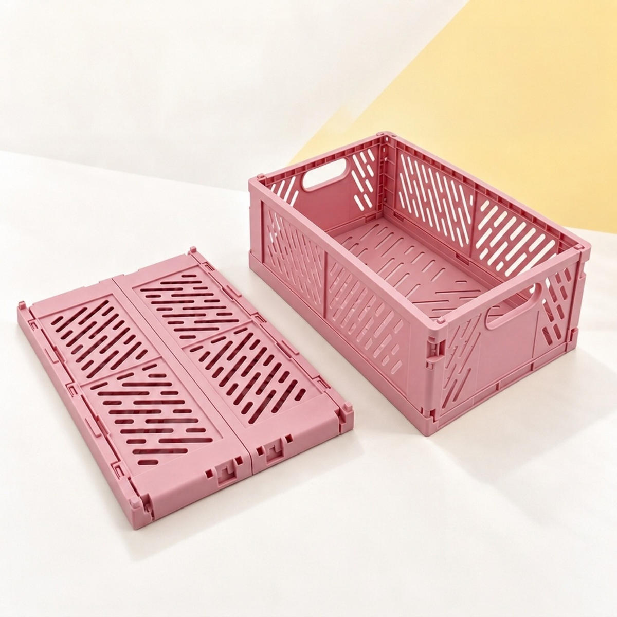 CUTIE Roz pliabilă set-de-4 plastic - roz, material plastic (29/12/21cm) - Relaxdays