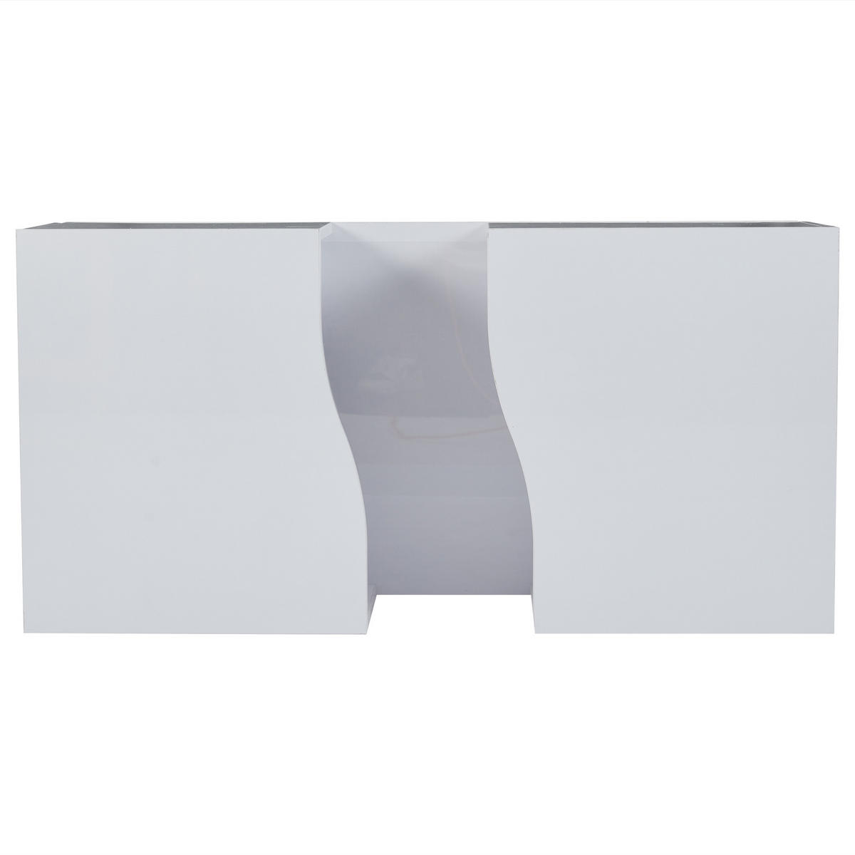 COUCHTISCH LED Weiß 2 Schubladen Acryl 100x50x35cm Hochglanz - Weiß, Holzwerkstoff (100/50/35cm) - FLIEKS