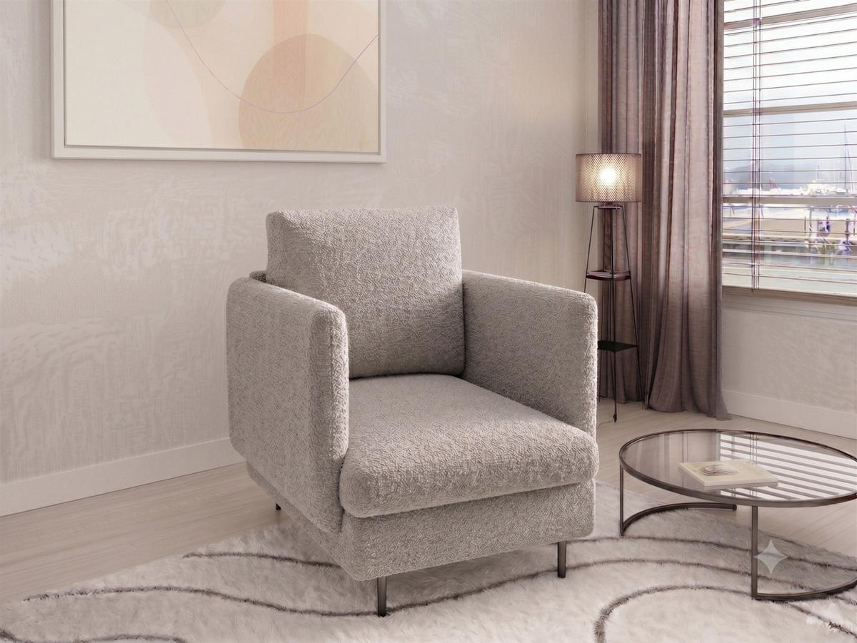 SOFASET Helmer 3-2-1 In Stoff Baloo - Grau, Holzwerkstoff/Textil (226/95/95cm) - Fun Möbel