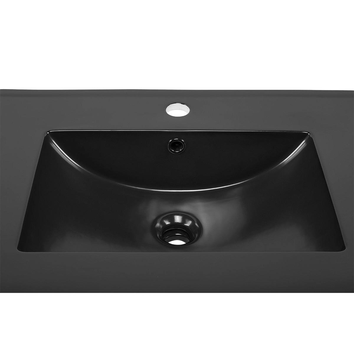 BADMÖBEL 80.4cm Gaia 2er-Set Holz in Eichenoptik und Schwarz - Schwarz, Holzwerkstoff (80.4/57/46cm) - Petits-meubles