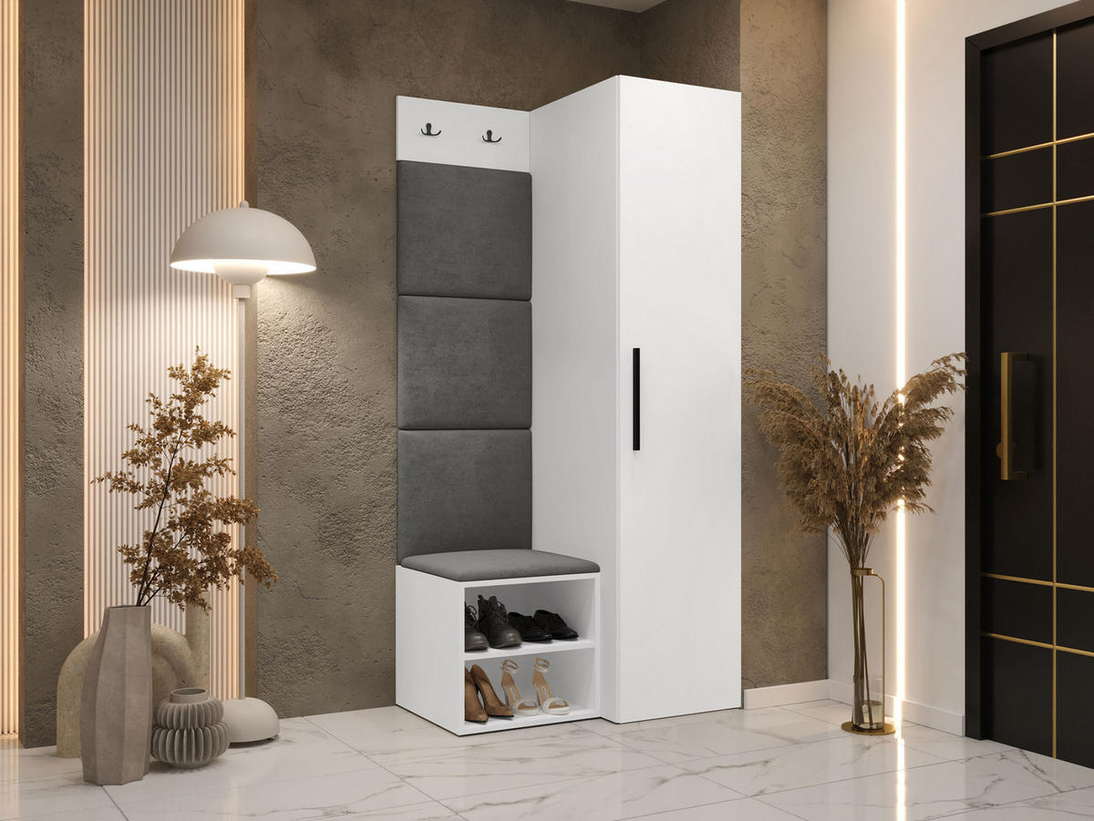 GARDEROBEN-SET Medi III - Schwarz/Weiß, Holzwerkstoff/Kunststoff (40/191/50cm) - MIRJAN24