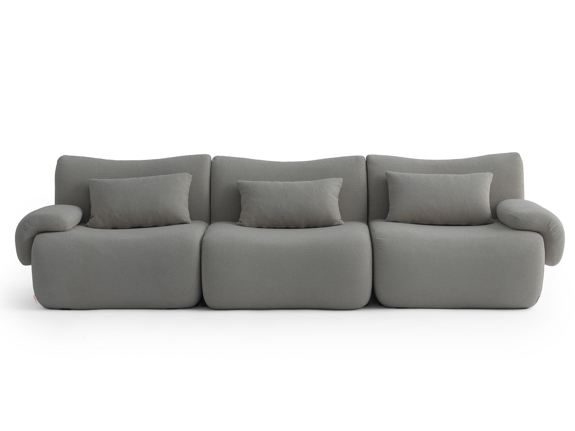 3-SITZER-SOFA Bouclé-Stoff Wolkengrau - Grau, Textil (281/73/95cm) - MILYsofa