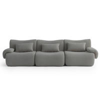 3-SITZER-SOFA Bouclé-Stoff Wolkengrau - Grau, Textil (281/73/95cm) - MILYsofa