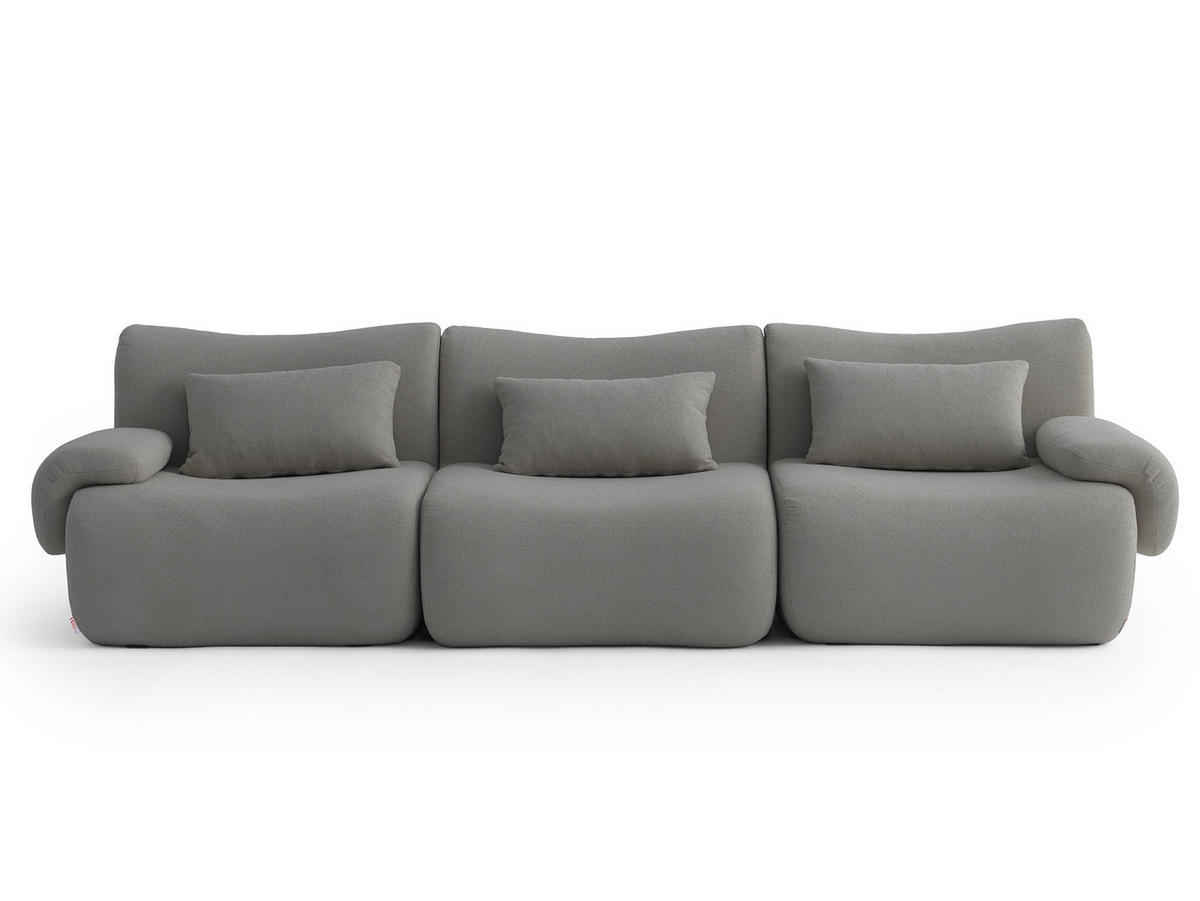 3-SITZER-SOFA Bouclé-Stoff Wolkengrau - Grau, Textil (281/73/95cm) - MILYsofa