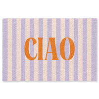 FUSSMATTE Ciao - Zitat - Pastell - Streifen Schmutzfangmatte 180x120 cm - Flieder, Kunststoff (180/120cm) - MuchoWow