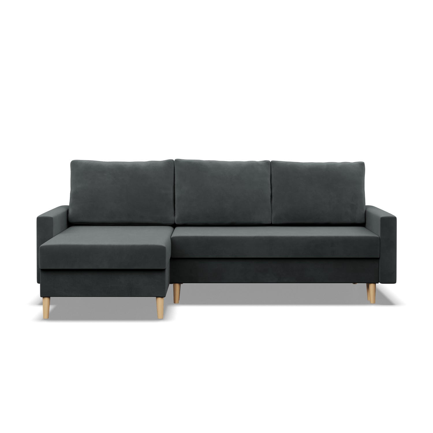 ECKSOFA MIT SCHLAFFUNKTION BLANK, Dunkelgrau - Grau, Textil (223/140cm) - Mebligo
